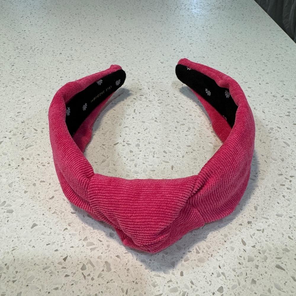 Lele Sadoughi pink corduroy headband